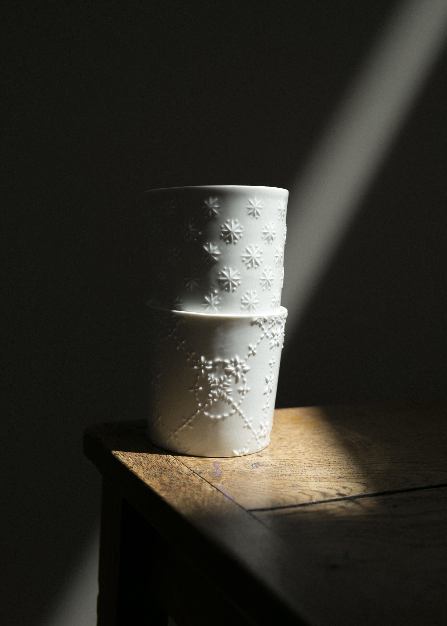 Timbale à thé Happiness en porcelaine blanche