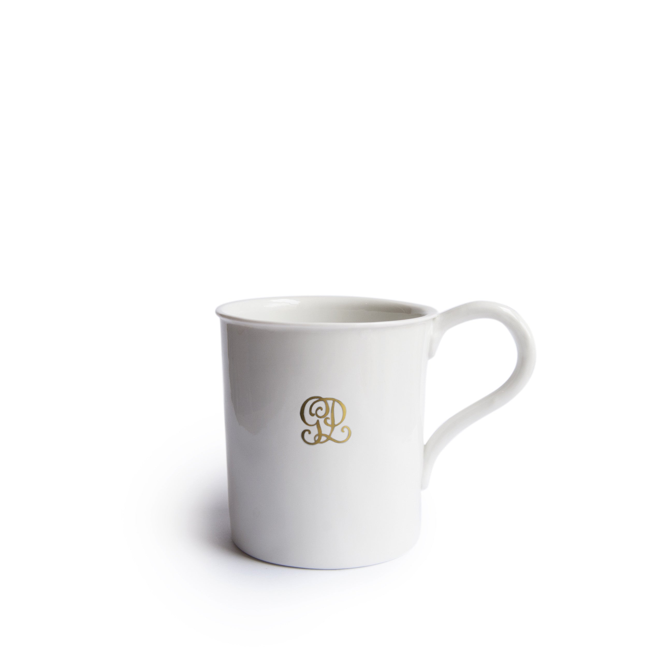 Straight tea mug with handle SimpIe in white porcelain