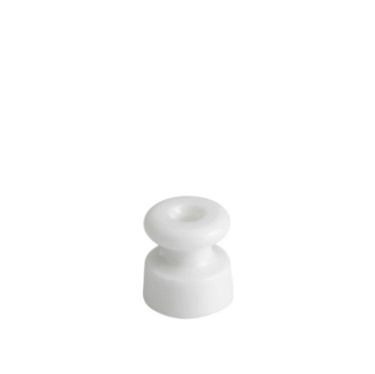White porcelain insulator with enameled finish