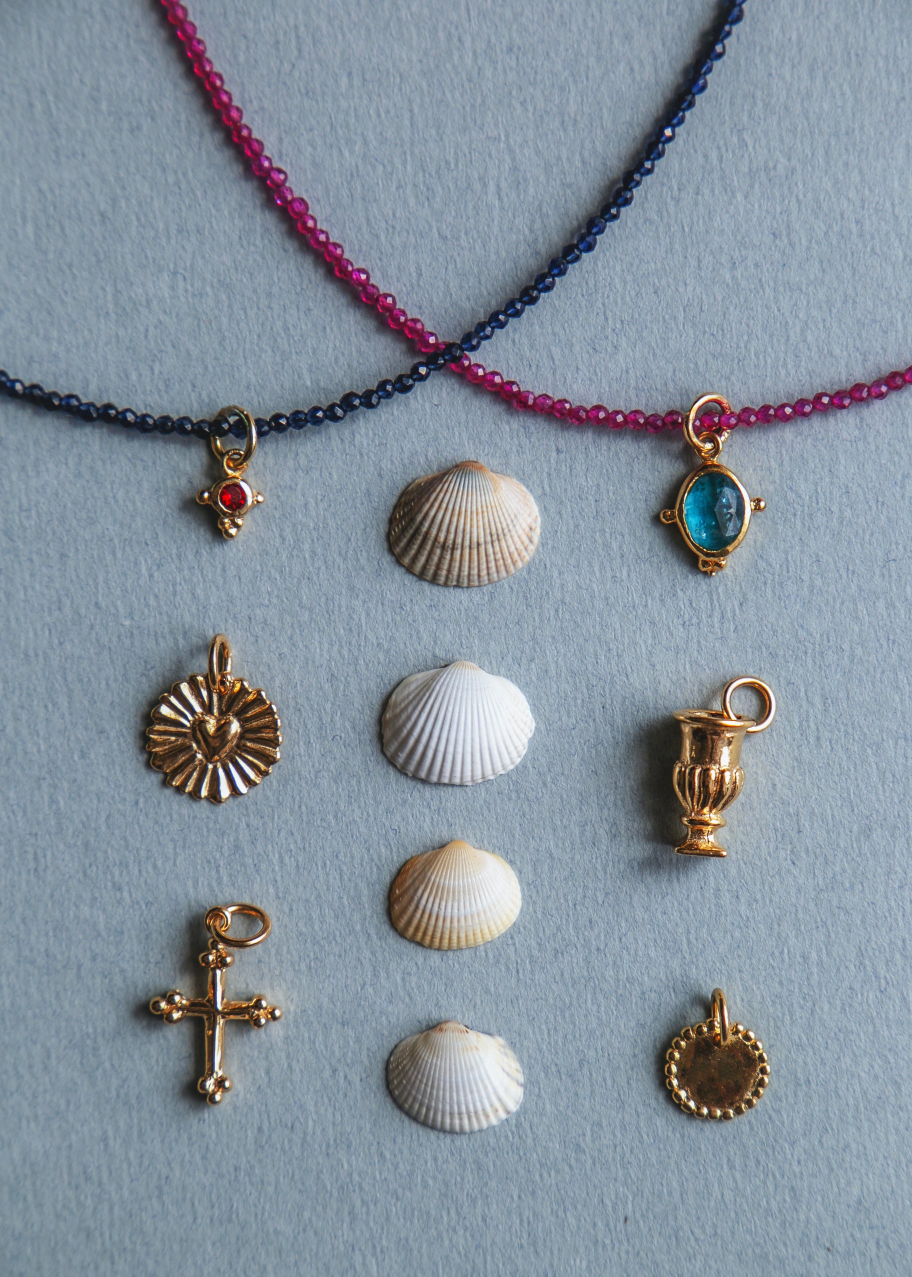 Collier en vermeil et perles rubis Talia