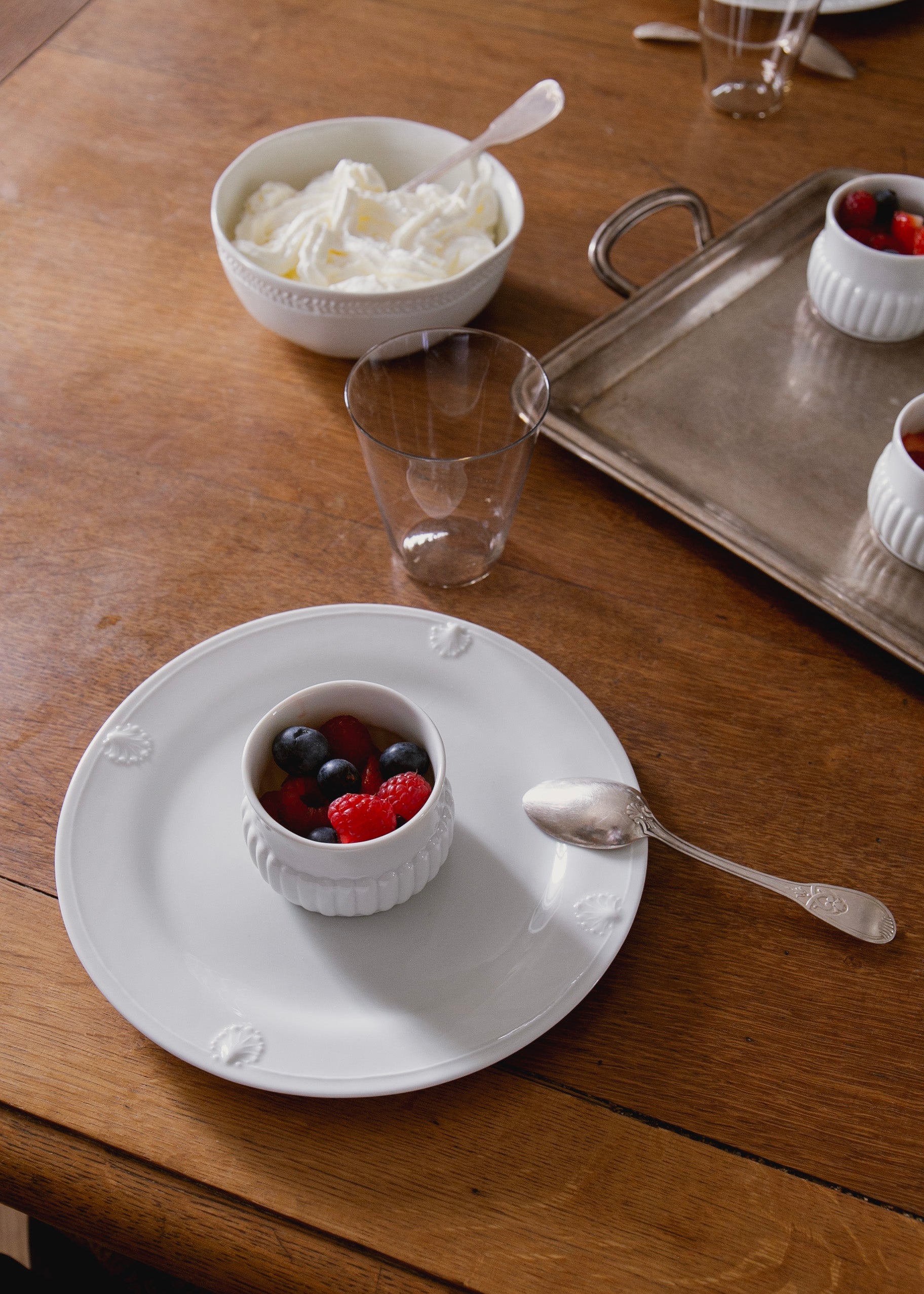 Saint Jacques dessert place in white porcelain