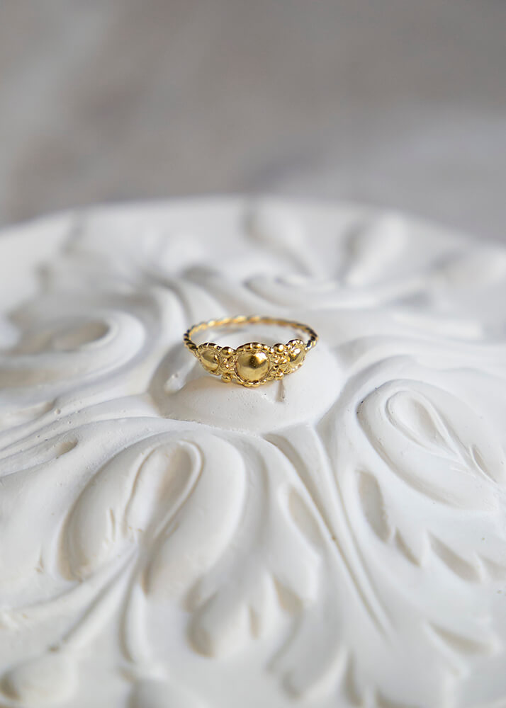 Bague Ajustable En Vermeil Filigrané Et émail Rose - Signée Florence Style - Taille 53 - Occasion
