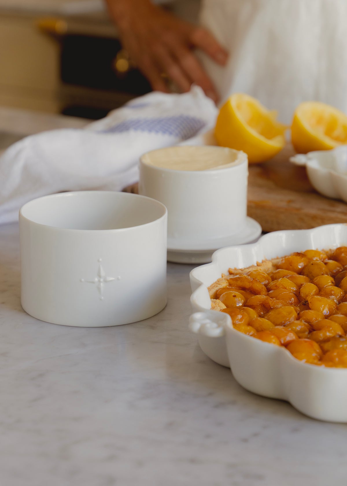 Lutèce French butter keeper in white porcelain