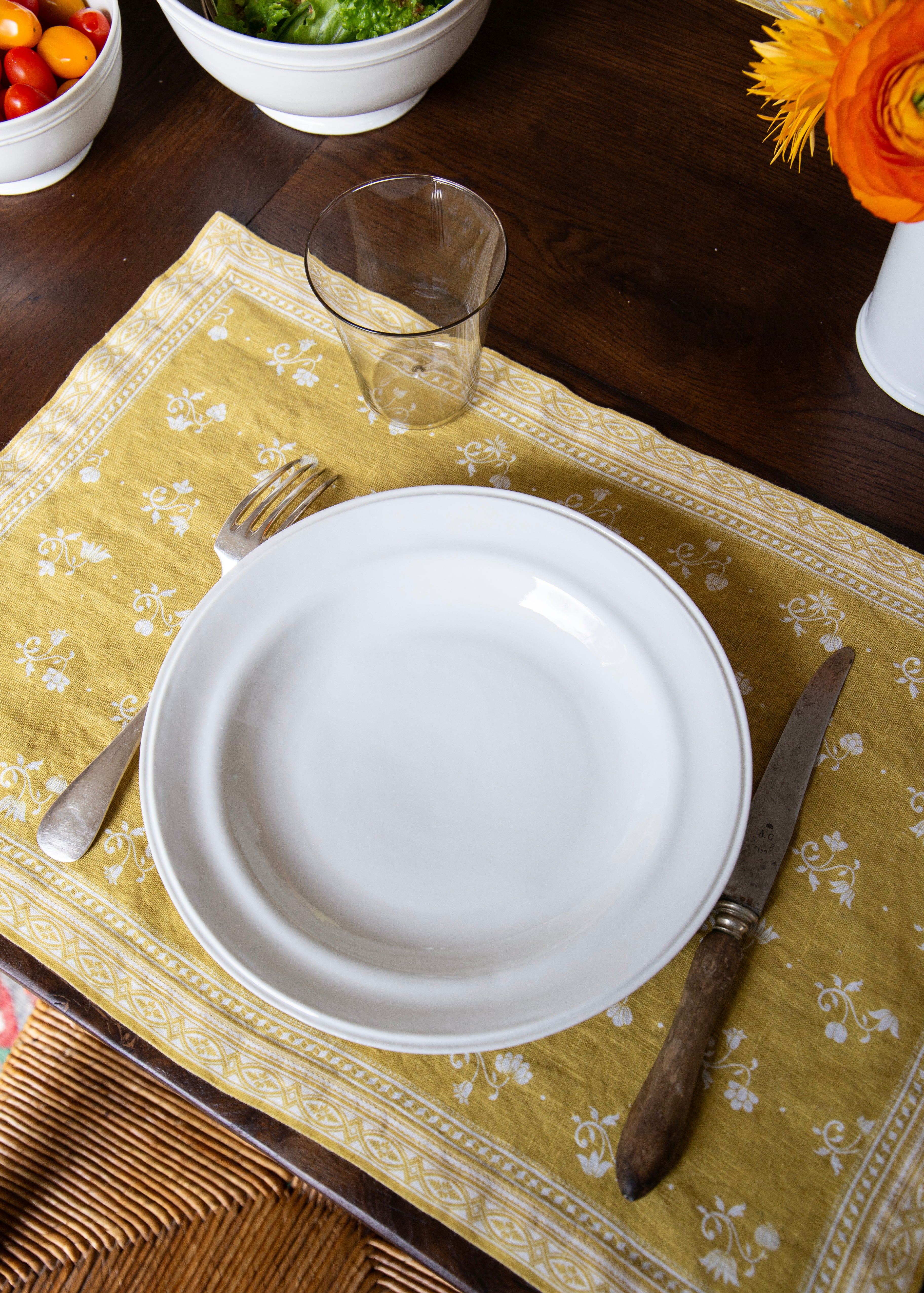 Assiette à dîner Bistrot en porcelaine blanche