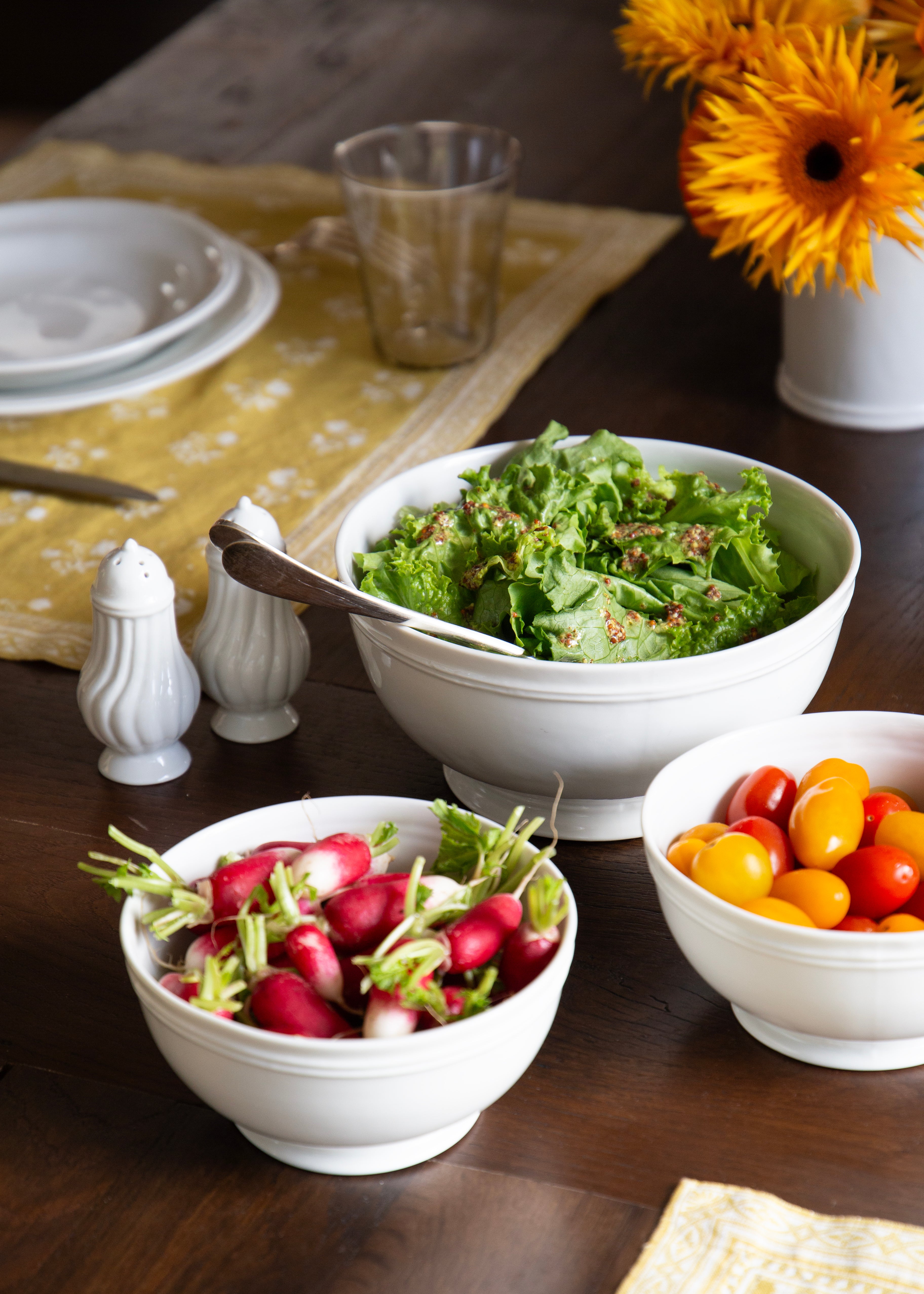 Medium Bistrot bowl in white porcelain
