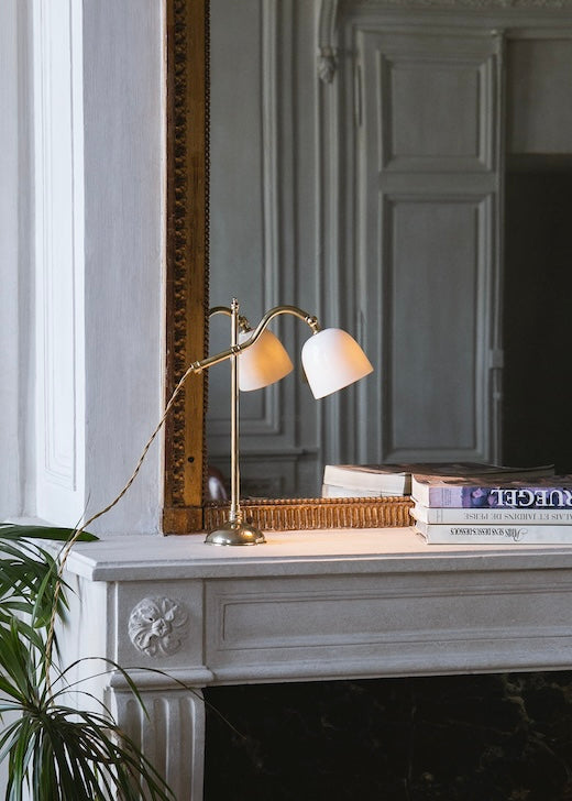 Lampe à poser en porcelaine et laiton massif Bonaparte