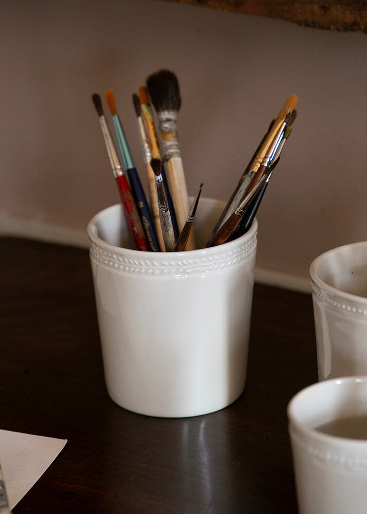 Empire latte tumbler in white porcelain