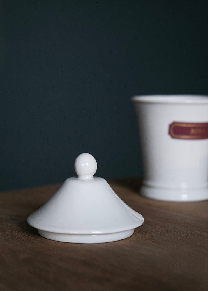 Napoléon candle lid in white porcelain