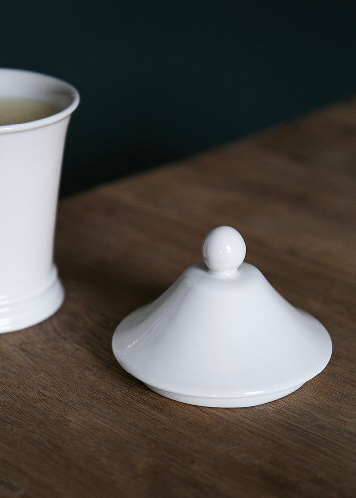 Napoléon candle lid in white porcelain