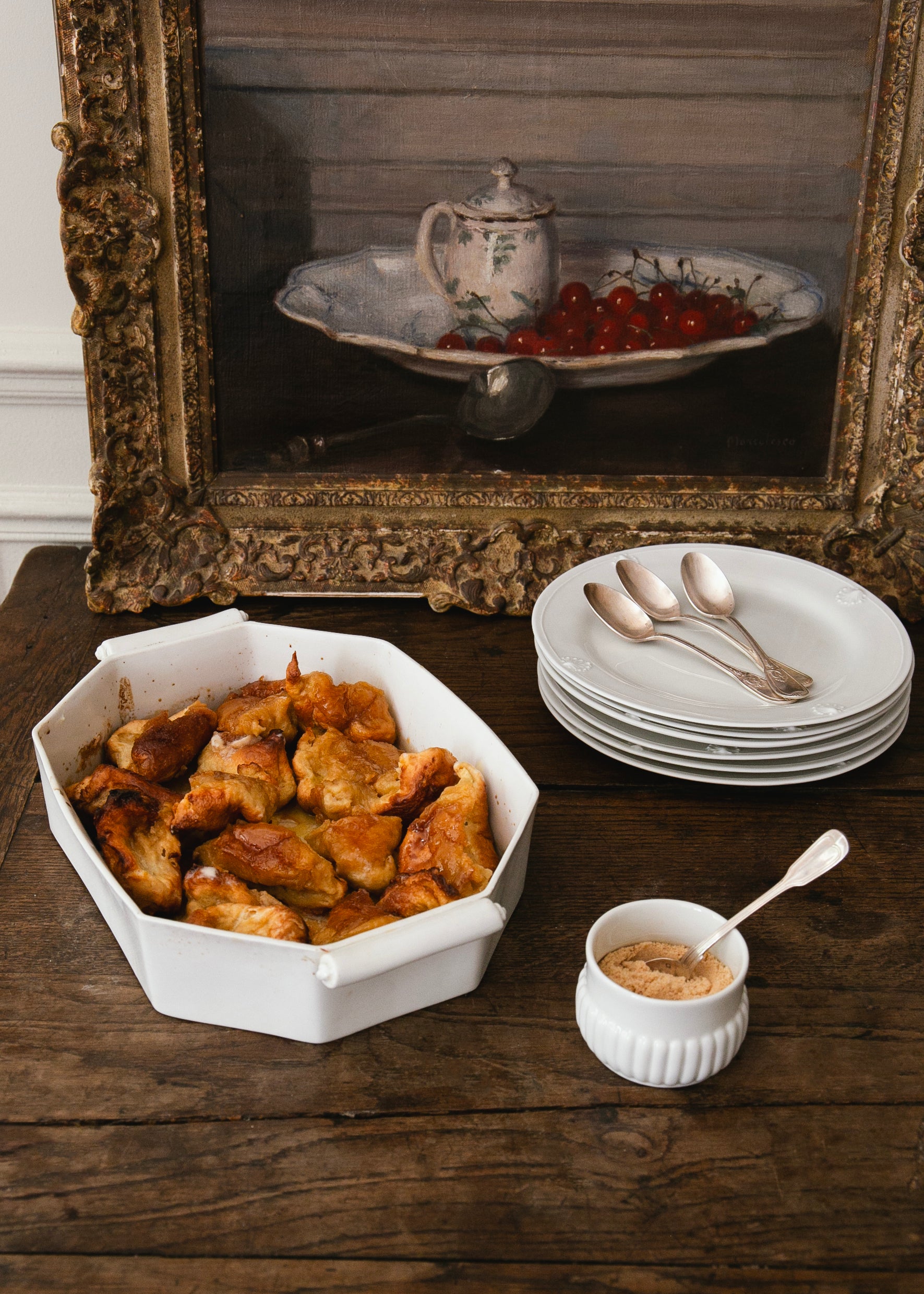 Godron ramekin in white porcelain