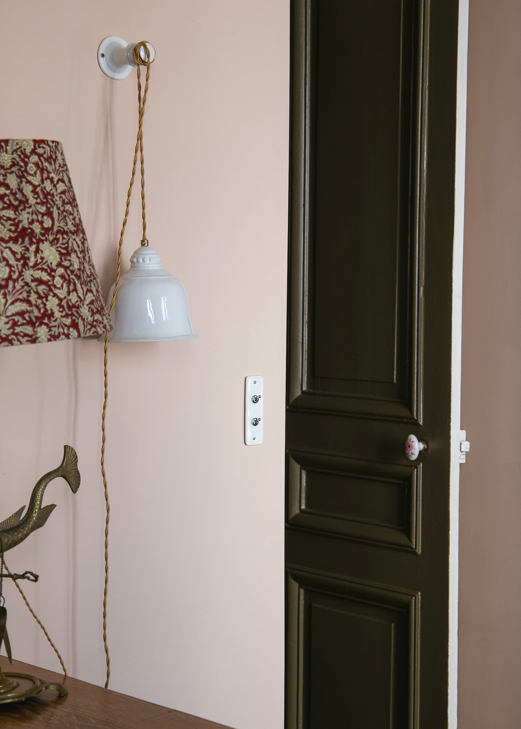 Interrupteur ADR x HI Double Chrome en Porcelaine Blanche