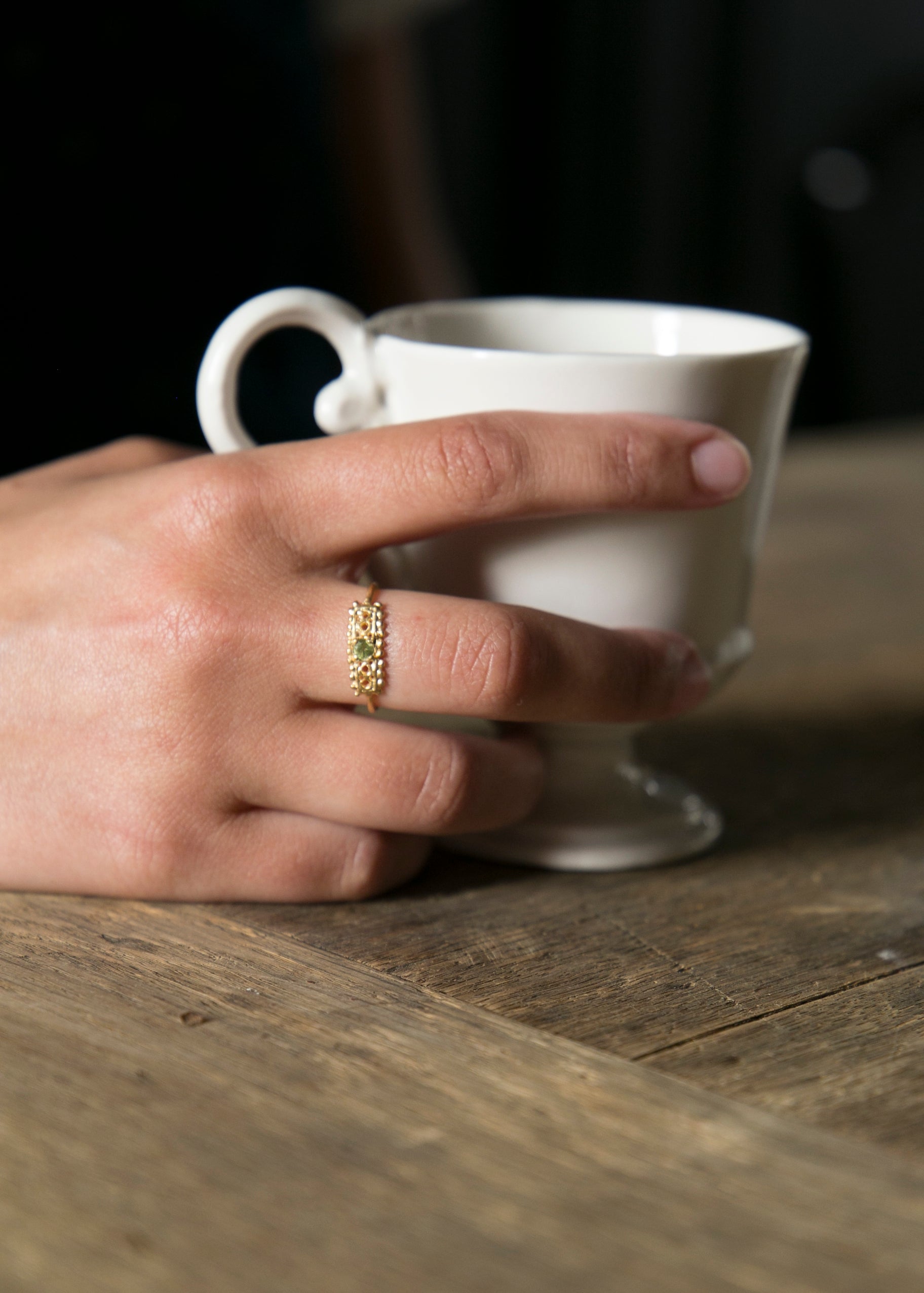 Jeanne Silver-gilt and peridot ring