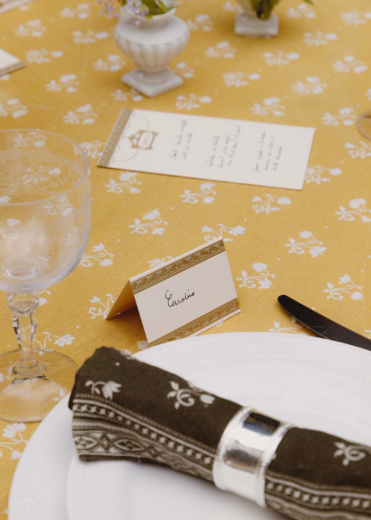 Papeterie de réception : carte menu et marque-places Eugénie