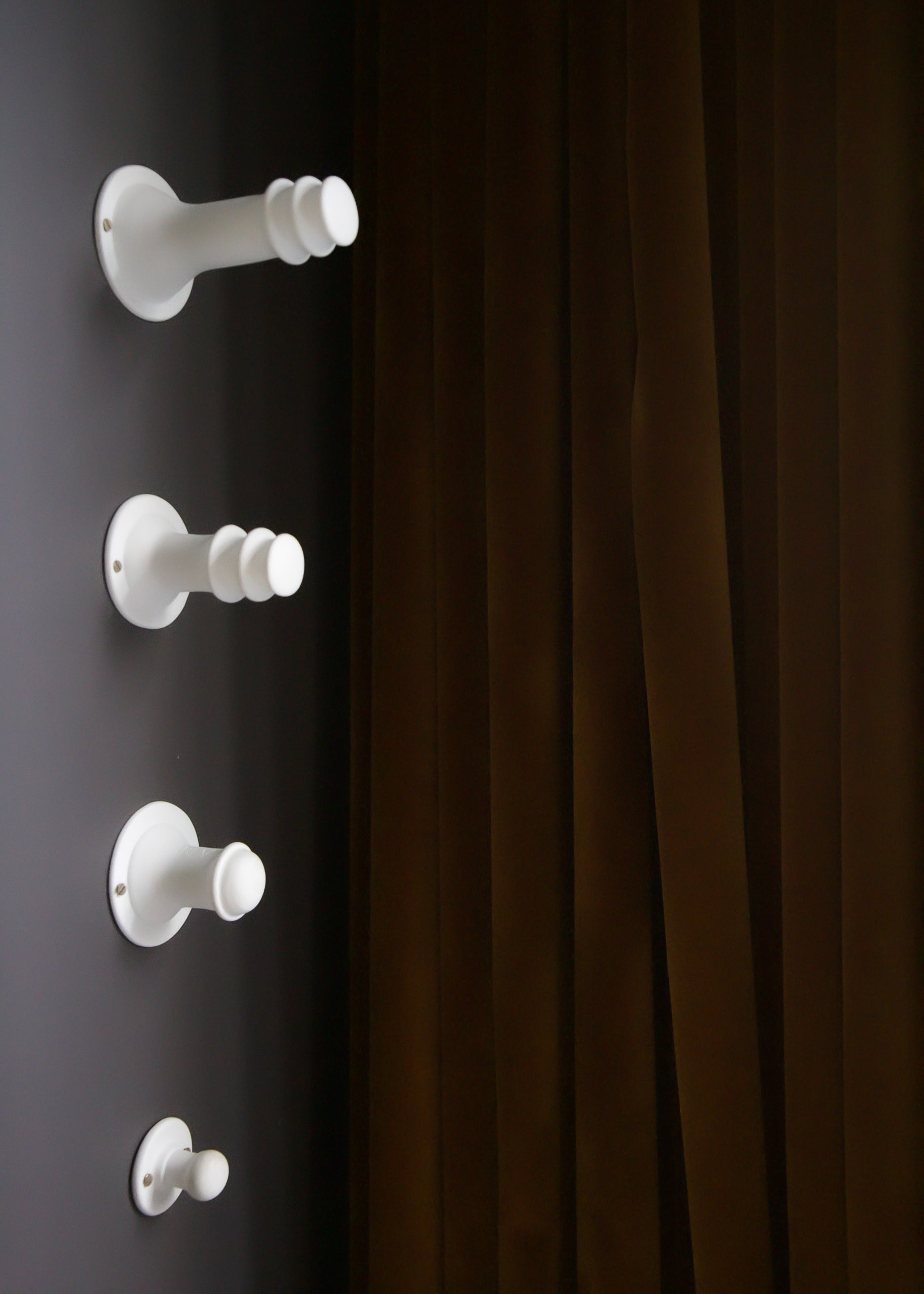 Large white porcelain wall peg for wall lamps