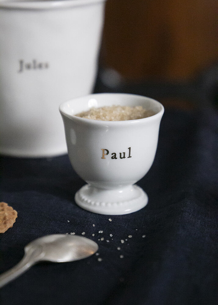 Louis XVI egg cup in white porcelain