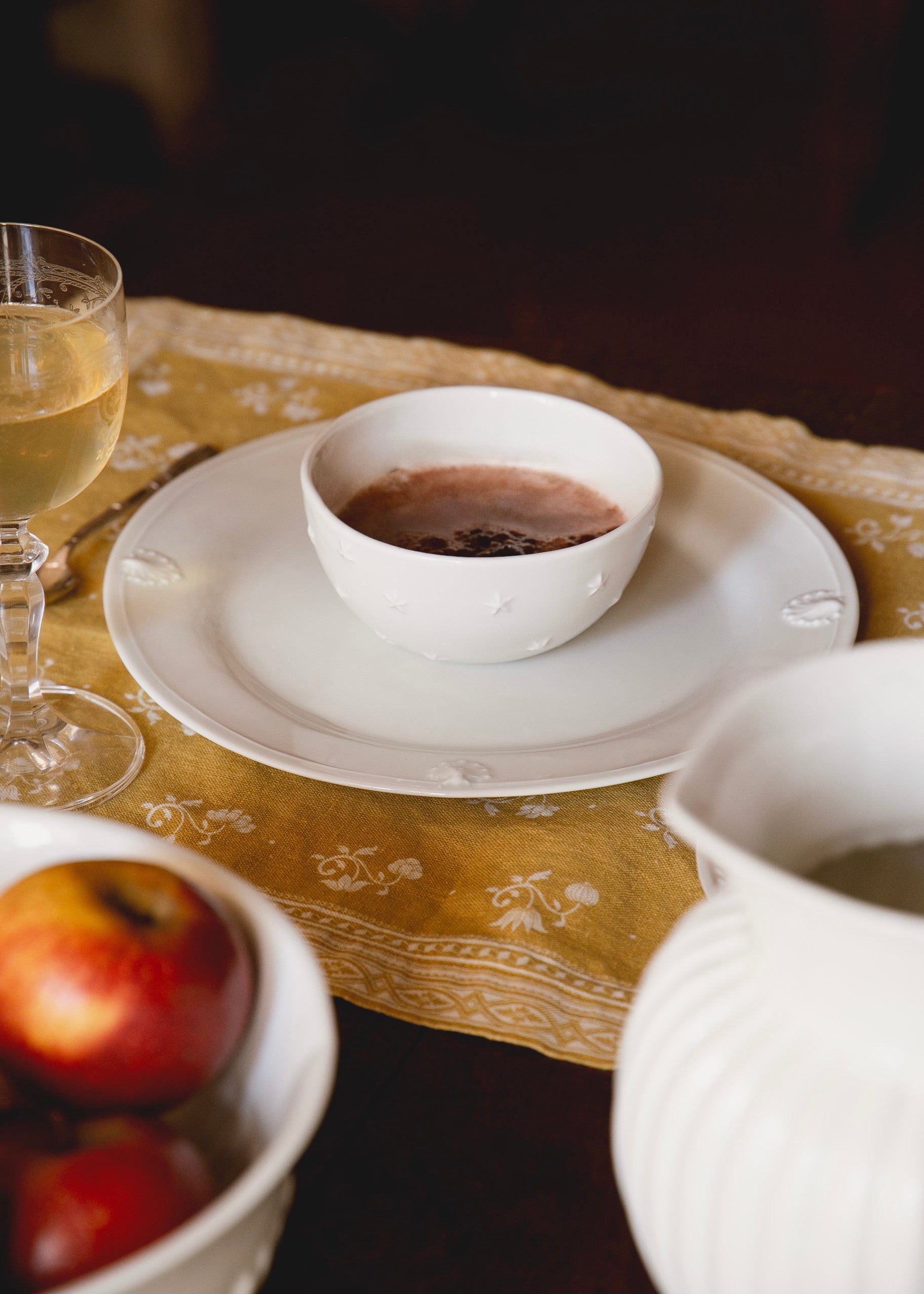 Small Ciel étoilé bowl in white porcelain