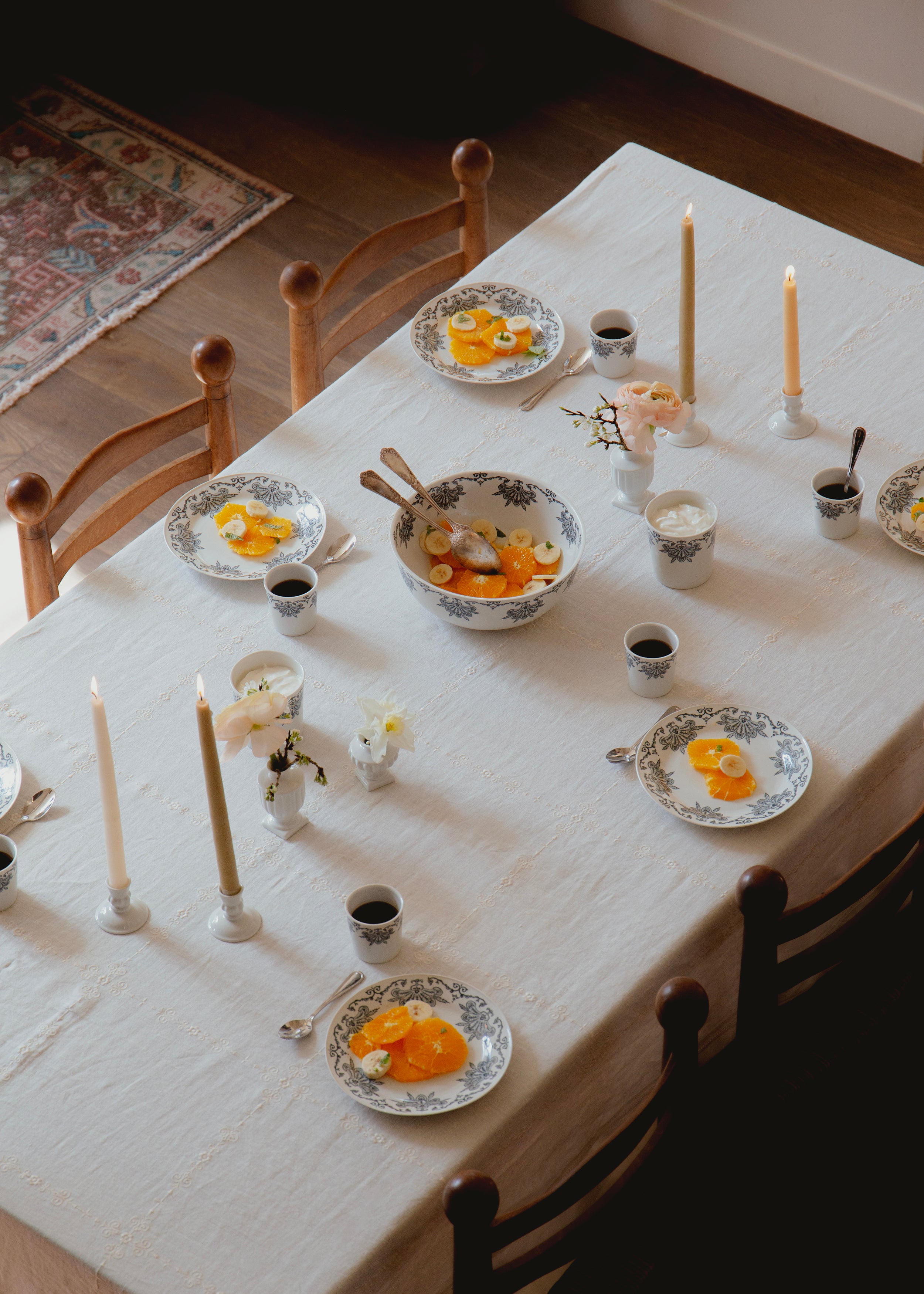 Assiette à dessert Plume en porcelaine blanche