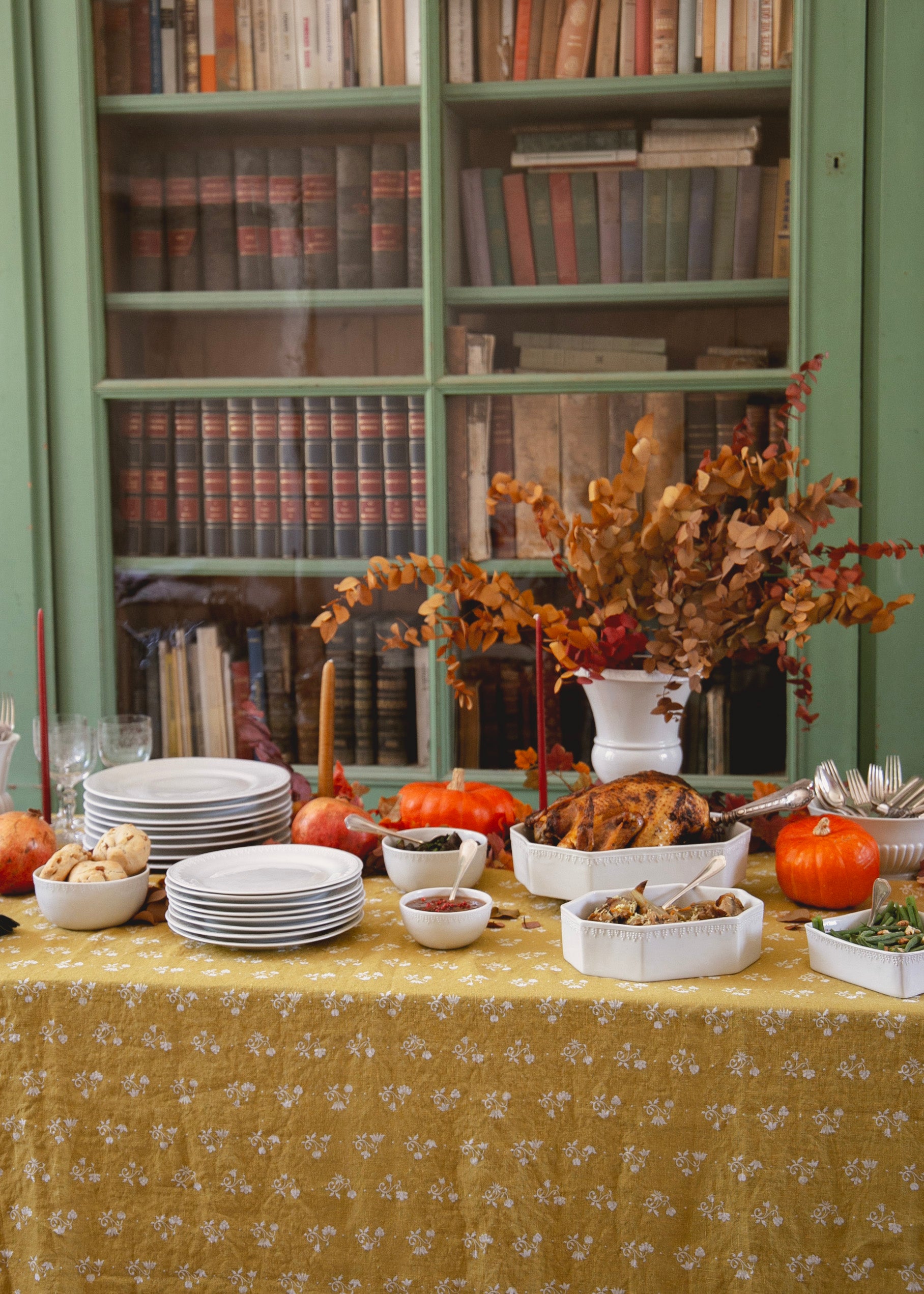 Nappe rectangulaire Henriette 250 cm x 160 cm en lin - Ocre