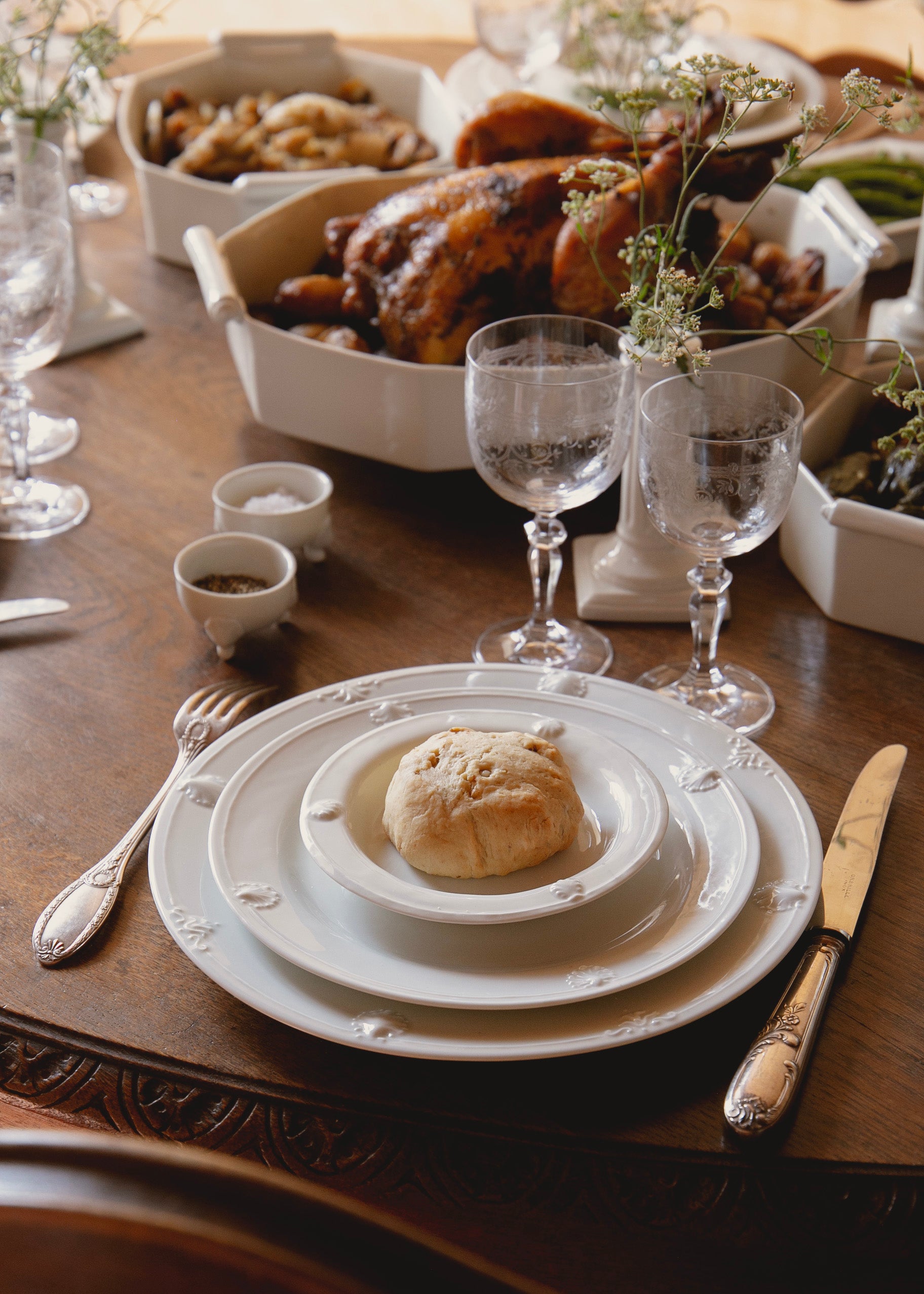 Saint Jacques dessert place in white porcelain