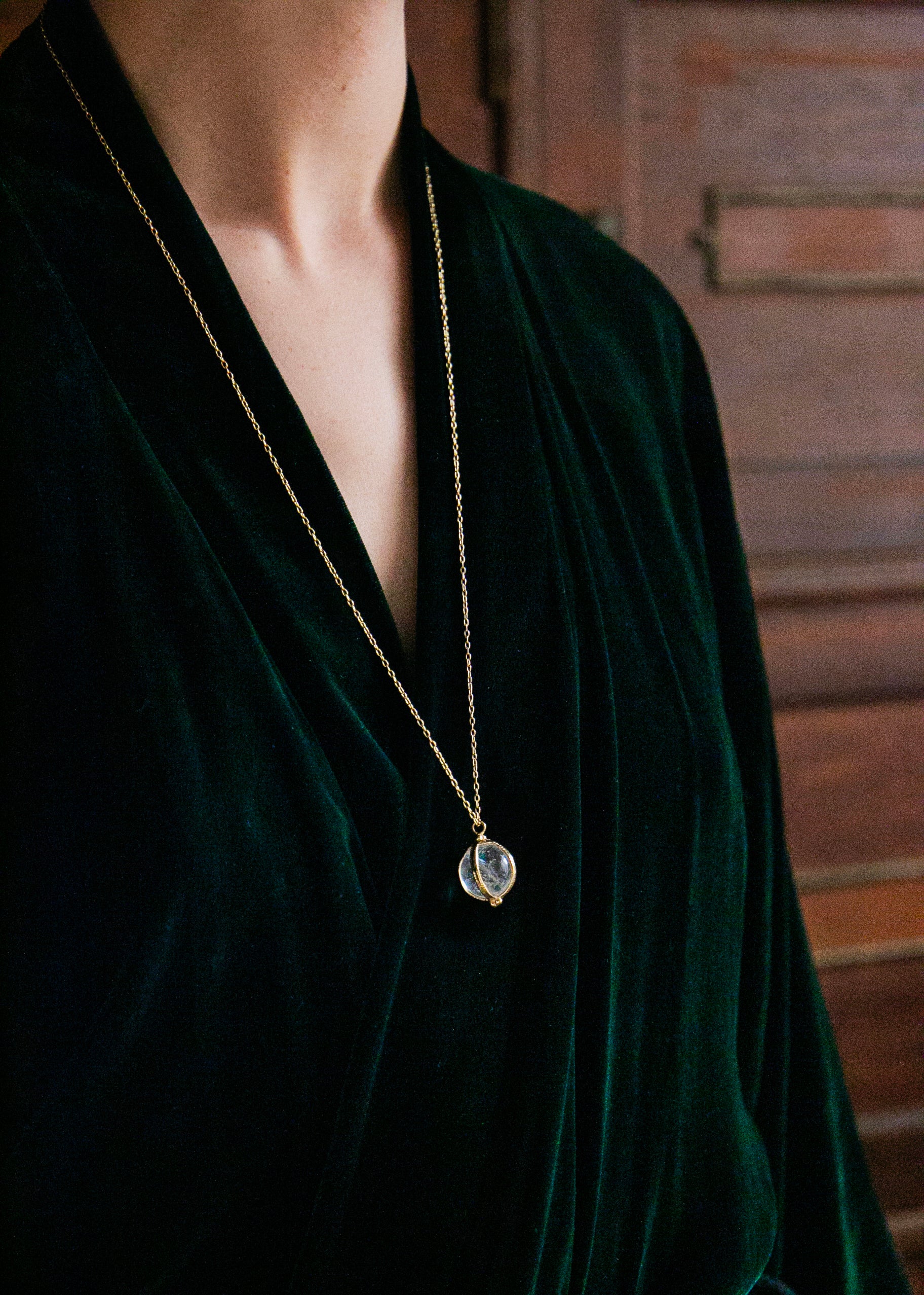 Collier en vermeil et cristal de roche Eve