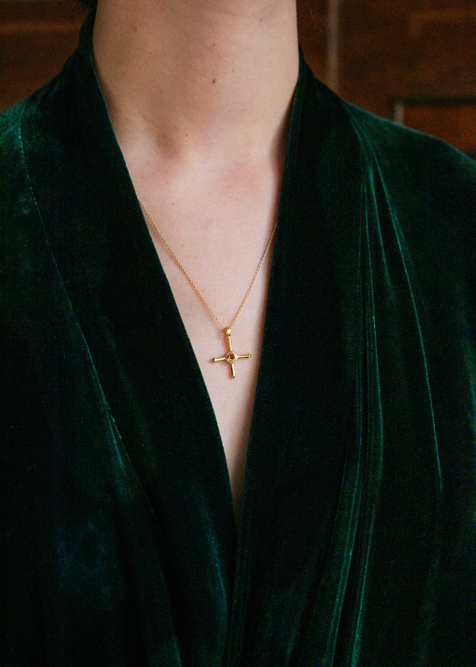 Collier en vermeil et grenat Madeleine