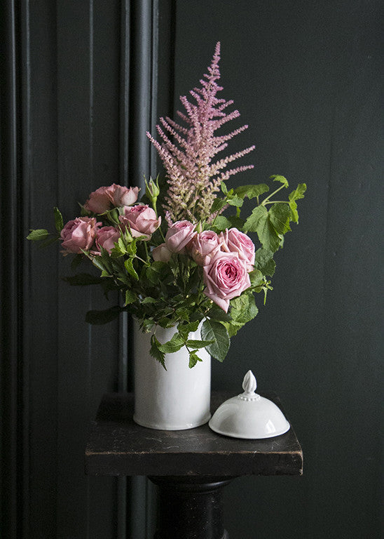 Simple large apothecary jar in white porcelain