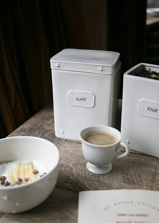 Coffee bulk box in white porcelain