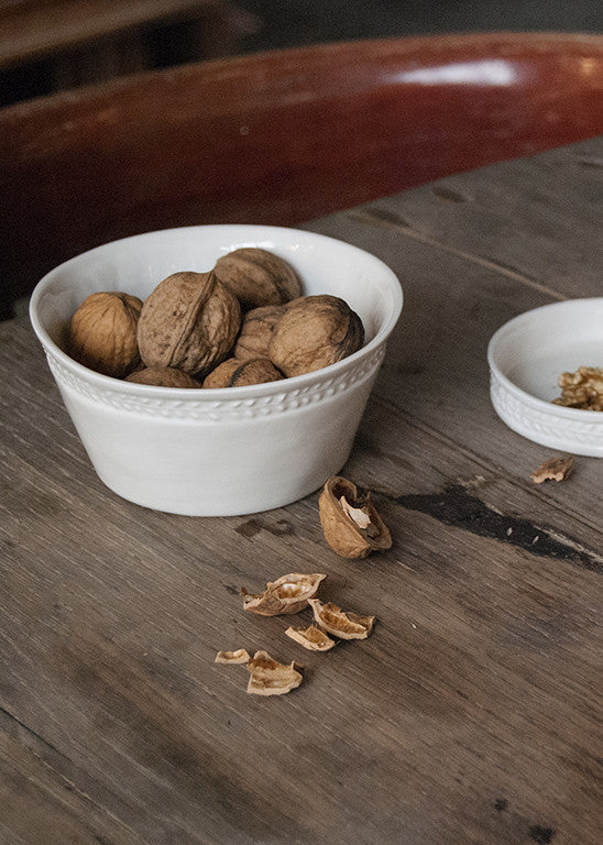 Small Empire white porcelain compote bowl