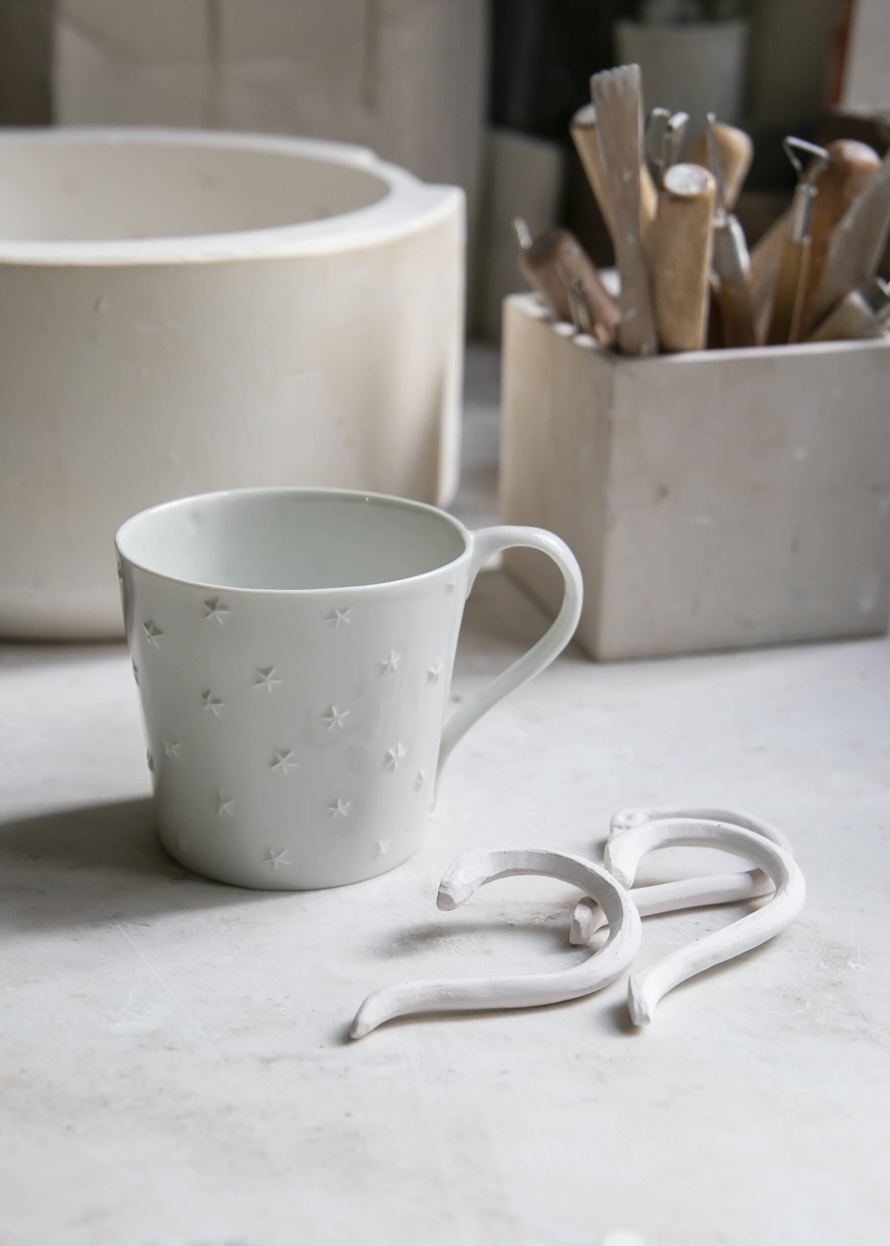 Ciel étoilé latte mug in white porcelain