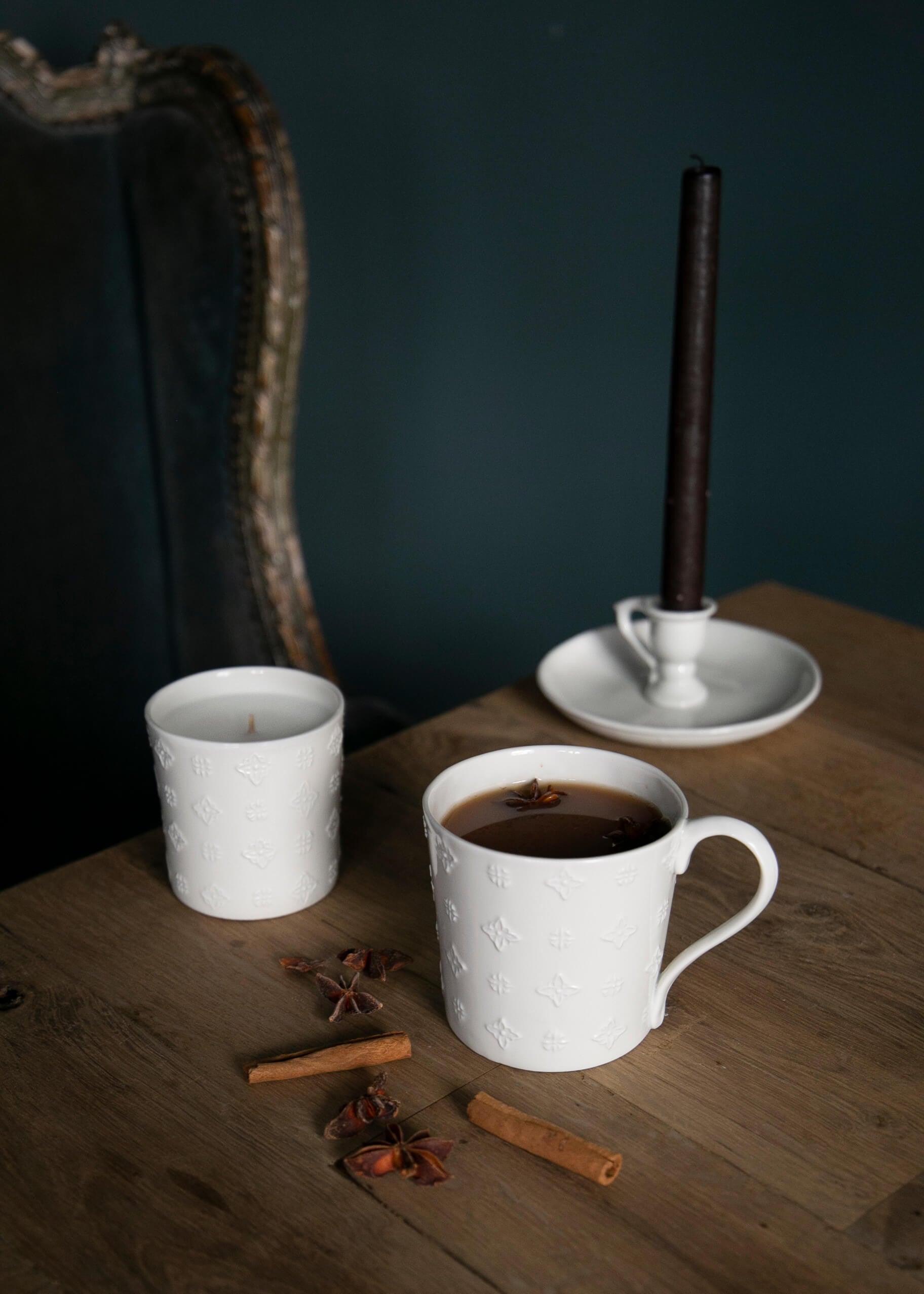 Hermione white porcelain latte mug