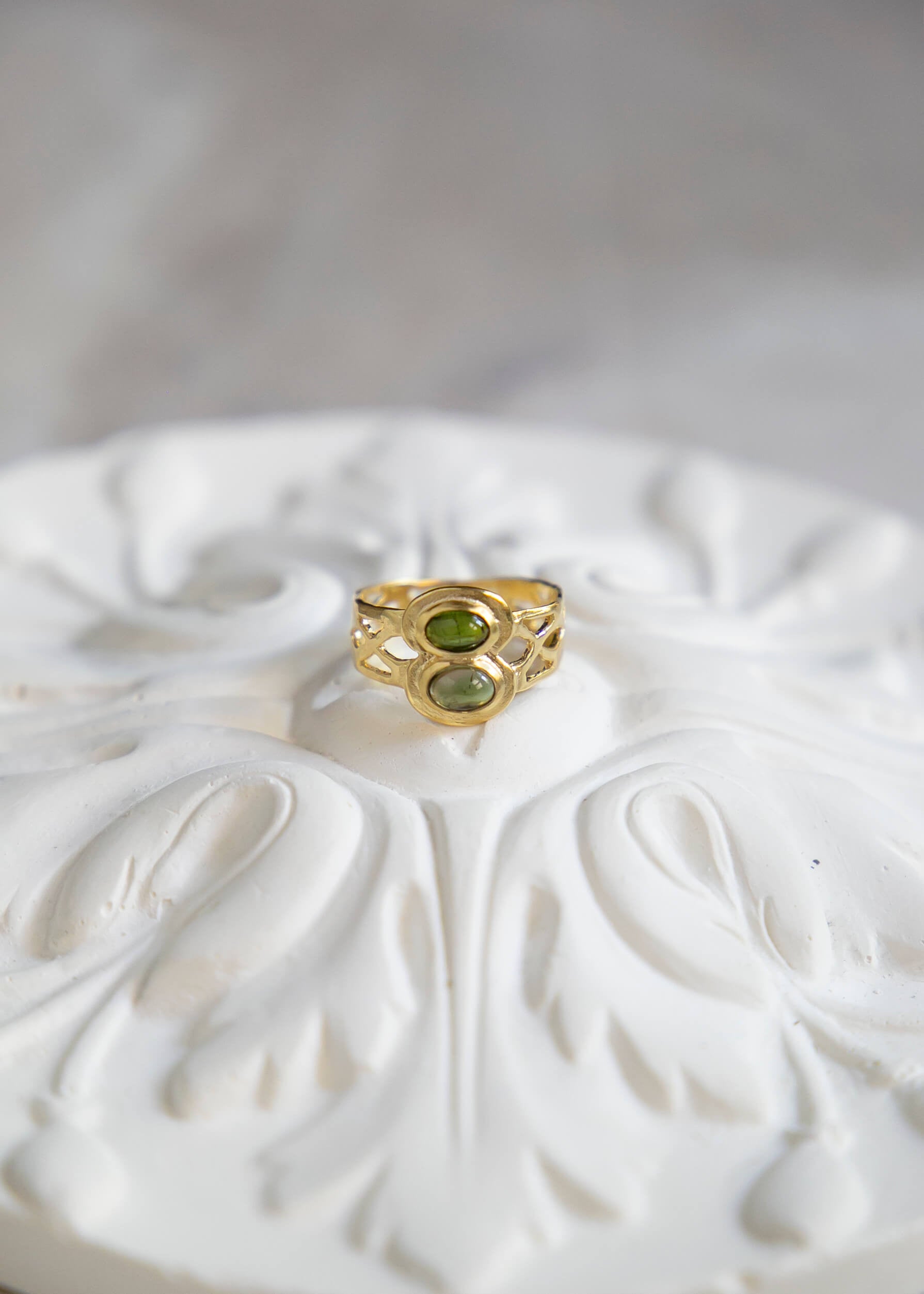 Antigone Silver-gilt and tourmaline ring