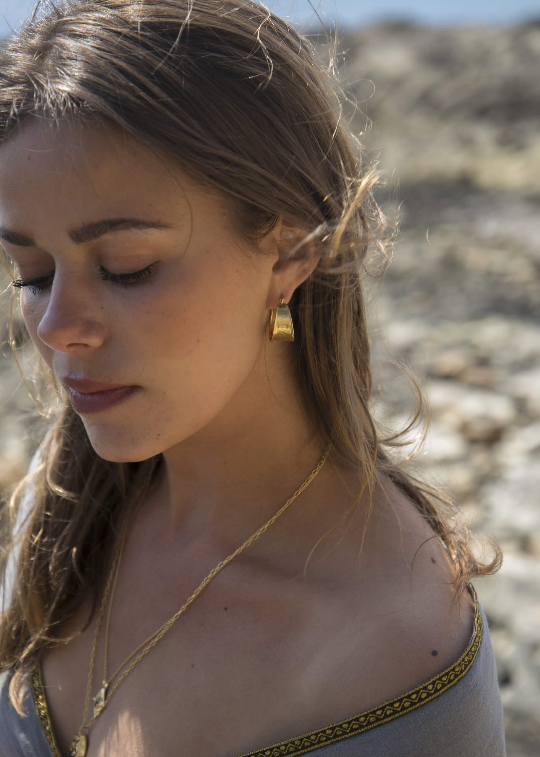 Hélène Silver-gilt hoop earrings