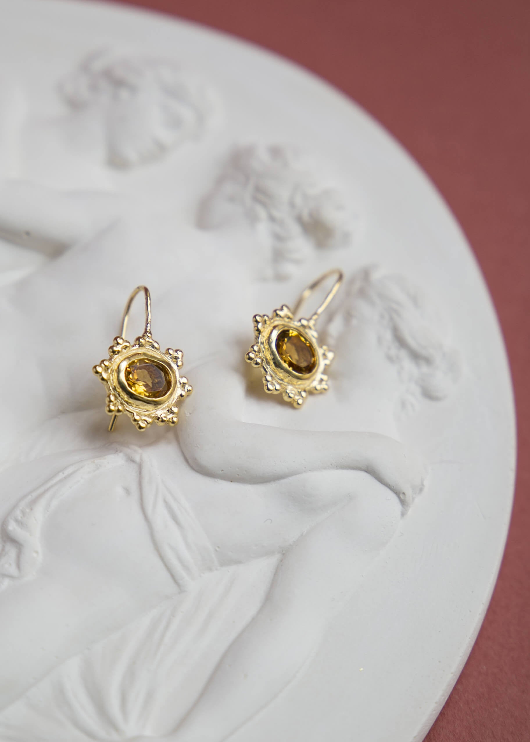 Hélios Silver-gilt and citrine earrings