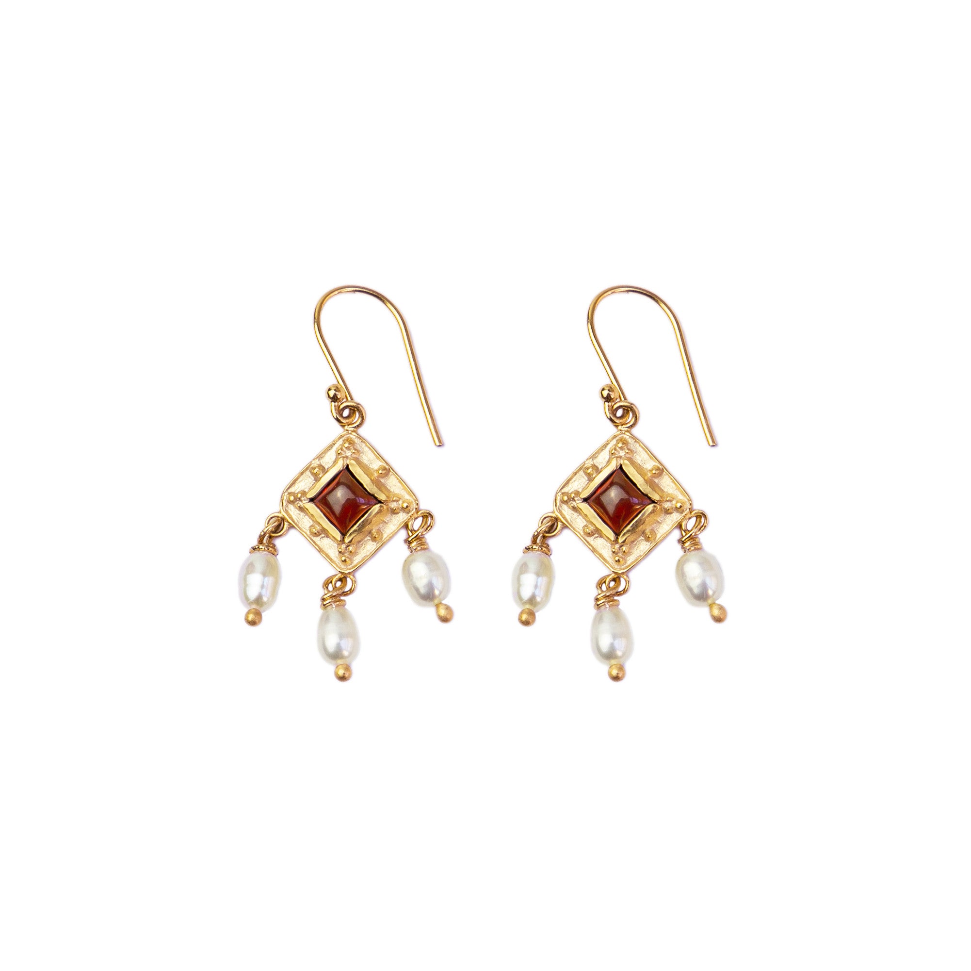 Mathilde Silver-gilt and garnet earrings