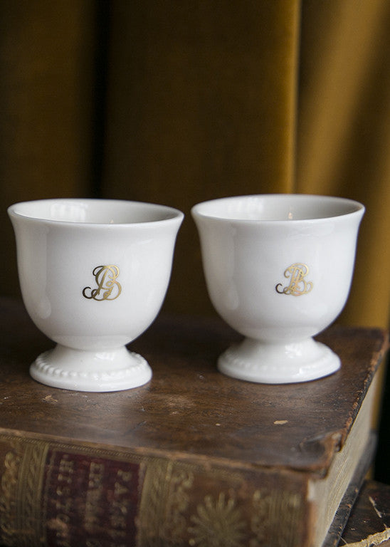 Louis XVI egg cup in white porcelain