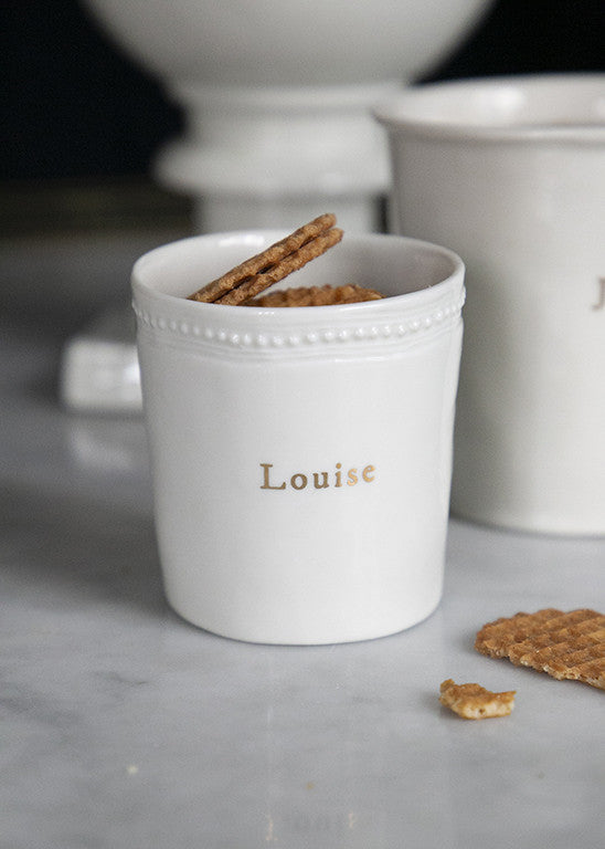 Louis XVI coffee tumbler in white porcelain