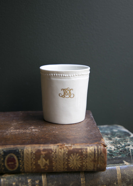 Louis XVI coffee tumbler in white porcelain