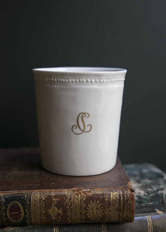 Louis XVI latte tumbler in white porcelain