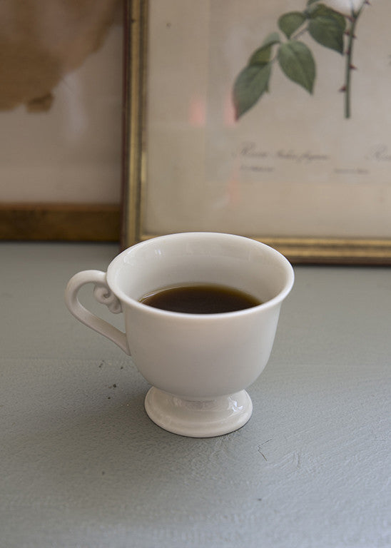 Limoges white porcelain pedestal coffee cup