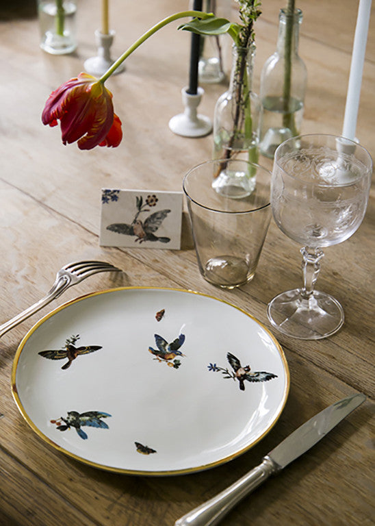 Assiette à dîner Orsini cerise en porcelaine blanche