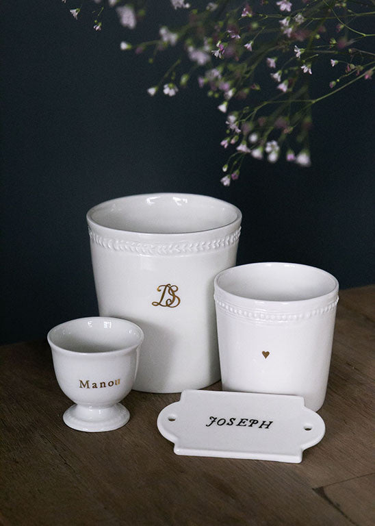 Louis XVI latte tumbler in white porcelain