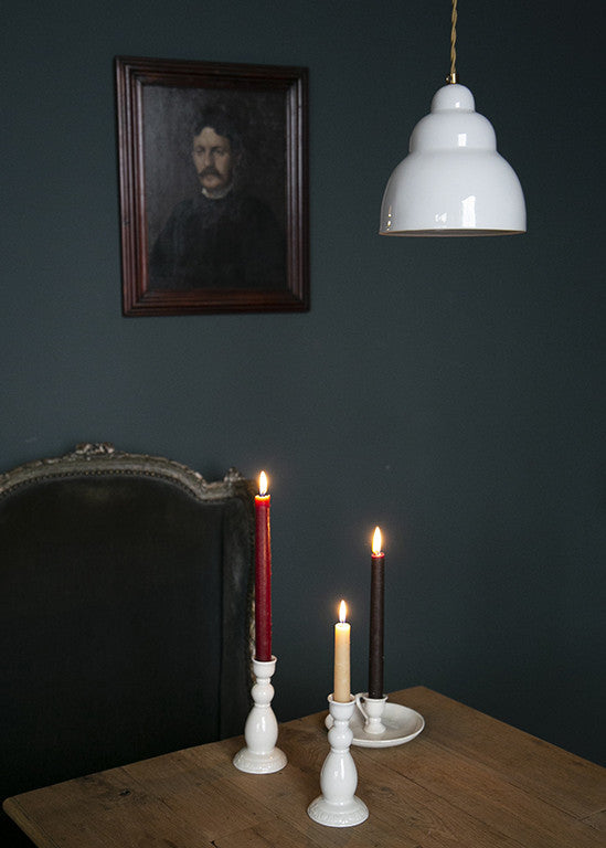 Medici candle holder in white porcelain