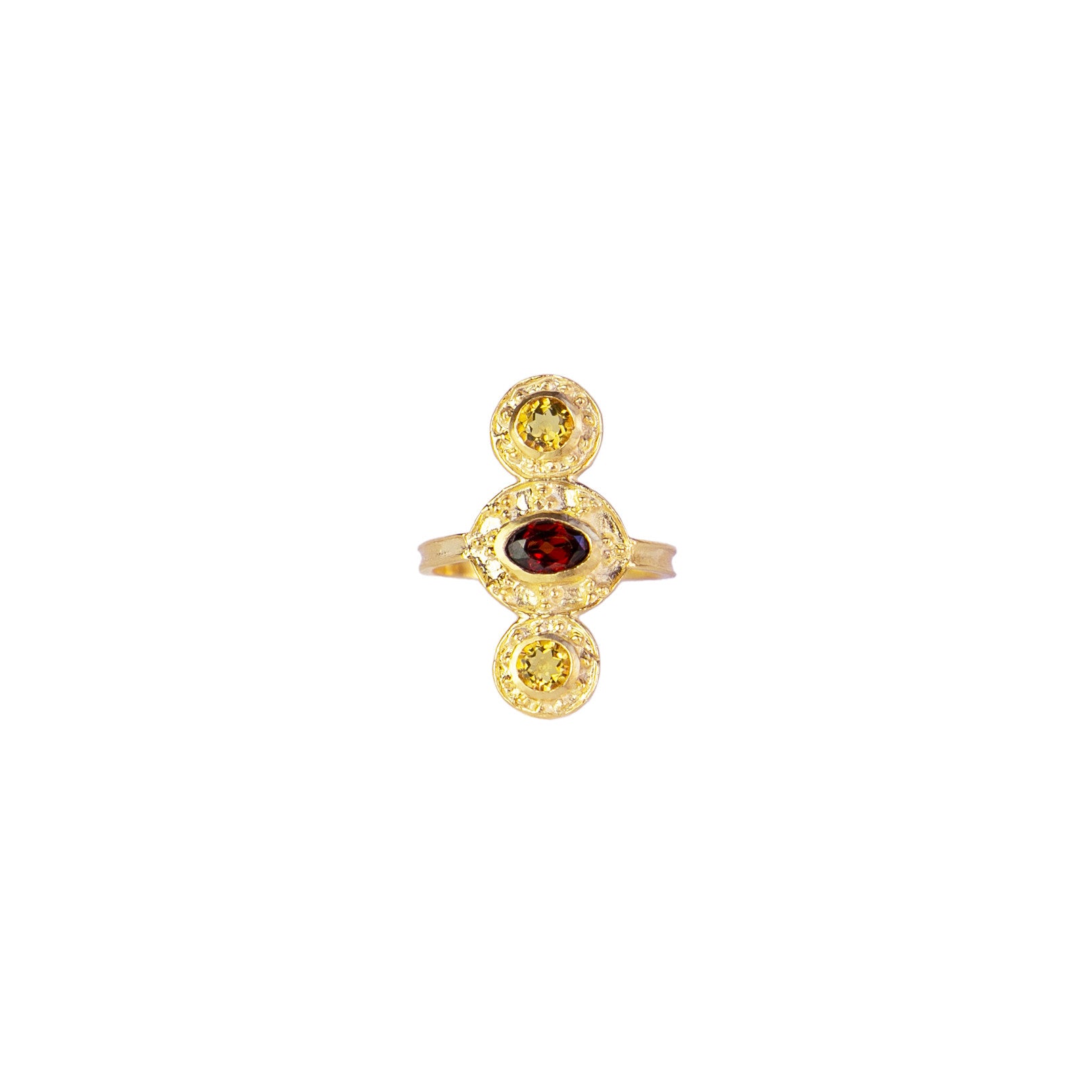 Adélaïde Silver-gilt and garnet ring