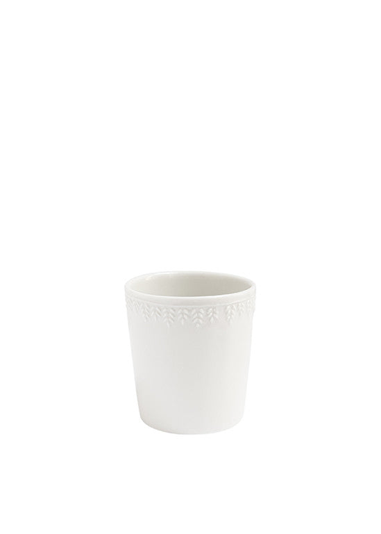 Démeter coffee tumbler in white porcelain