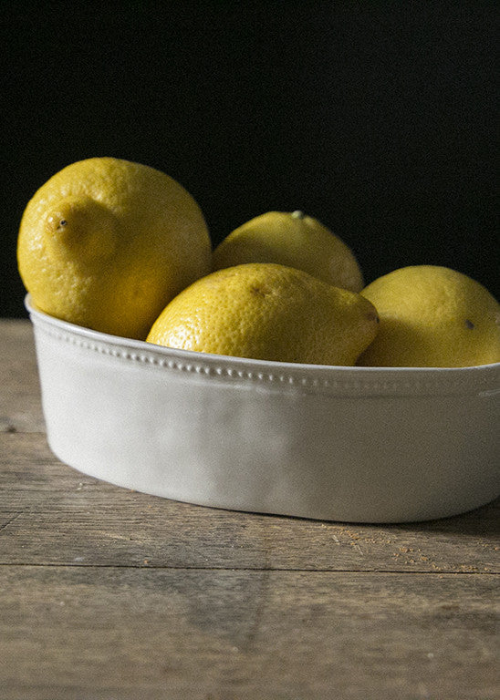 Medium Louis XVI oven dish in white porcelain