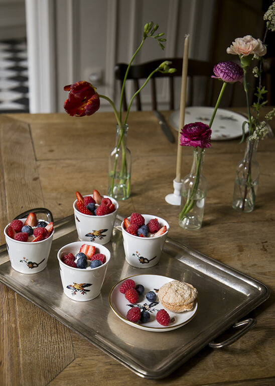 Orsini rouge-gorge coffee tumbler in white porcelain