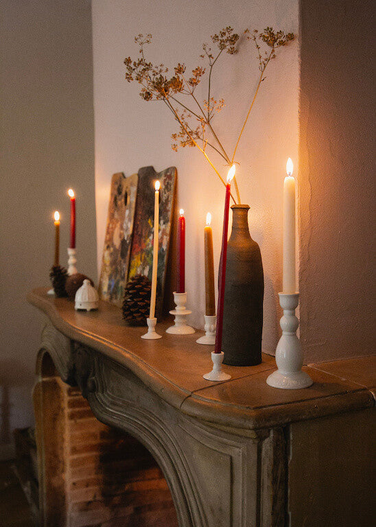 Medici candle holder in white porcelain