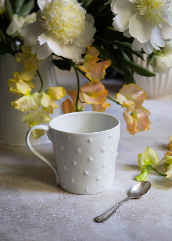 Ciel étoilé latte mug in white porcelain