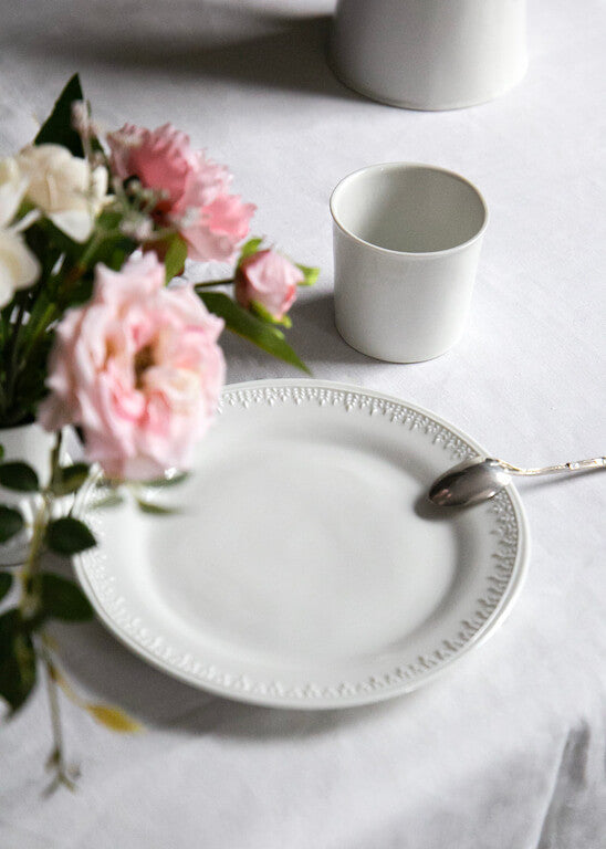 Assiette à dessert Déméter en porcelaine blanche