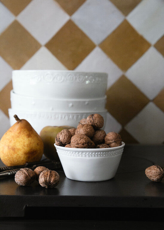 Small Empire white porcelain compote bowl